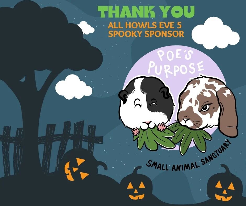 Shout out and thank you to All-Howls-Eve Spooky Sponsor @poespurpose Poe's Purpose is a small animal sanctuary located outside of Athens, Ga that focuses on community education and animal rehabilitation.
.
.
#bunny #guinneapig #animals #halloween #sp
